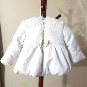 Little me 18M white winter coat